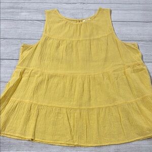 a.n.a Yellow Tiered Sleeveless Summer Top